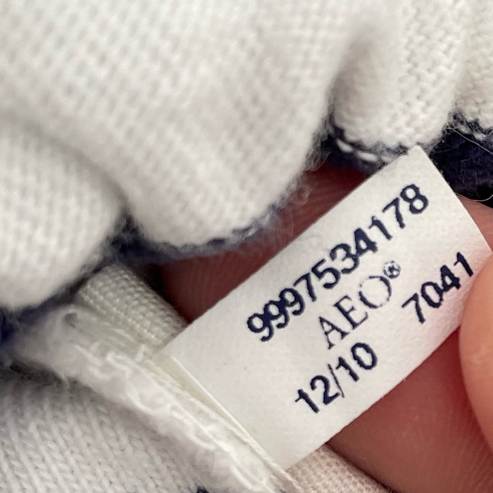 American Eagle Hooded Sweatshirt Navy & White Stripes Size Large - Picture 6 of 11